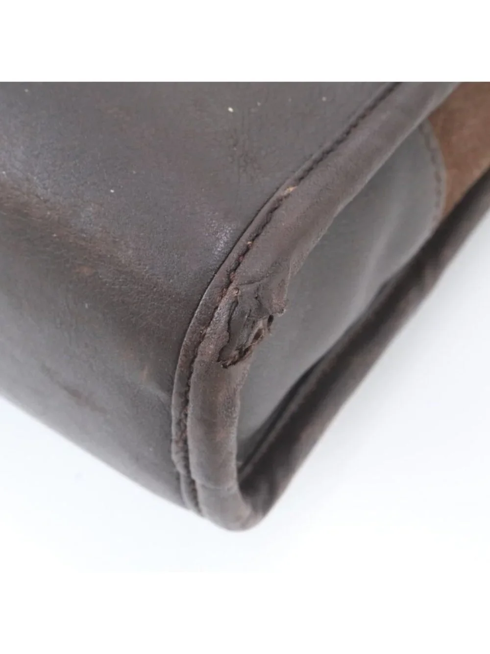 Loewe Amazona Leather Business Briefcase Tote Bag Brown